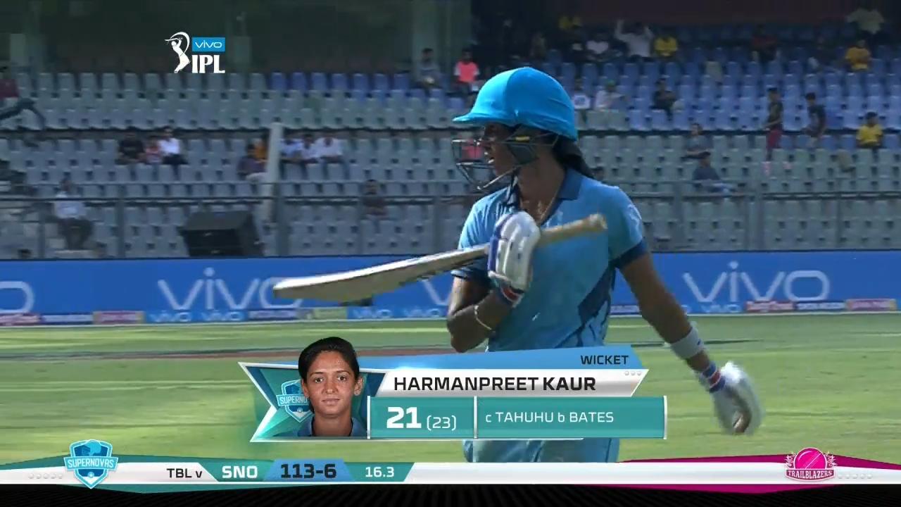 Trailblazers vs Supernovas – Harmanpreet Kaur Wicket