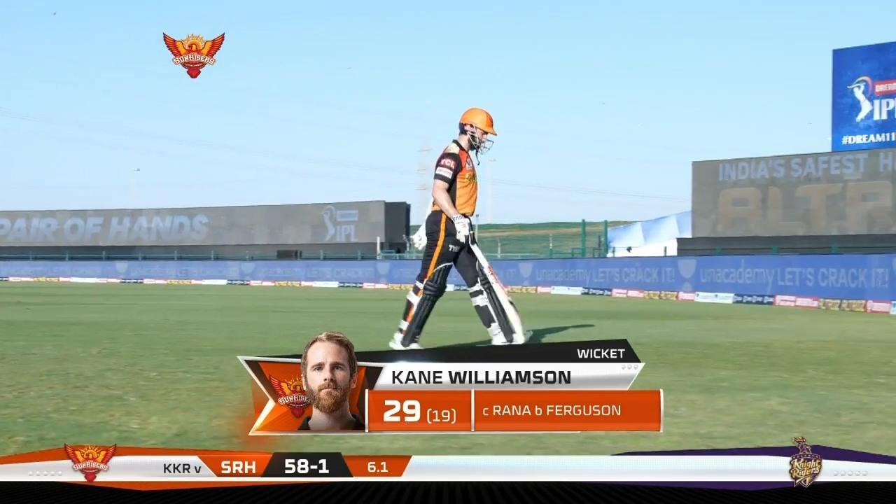 M35: SRH vs KKR – Kane Williamson Wicket background