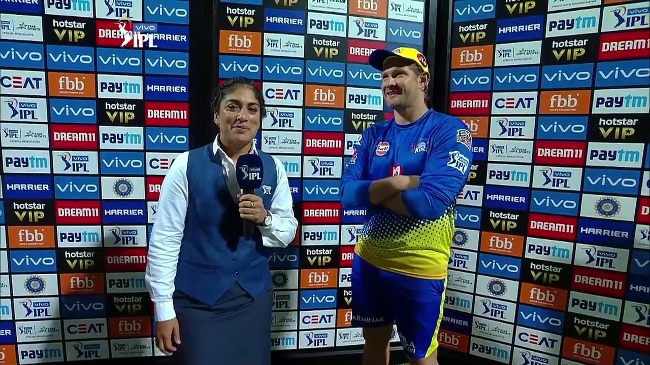 M44: CSK vs MI – Shane Watson Interview background