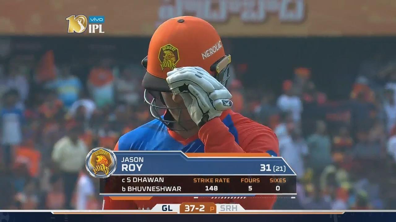 M06: SRH vs GL – Jason Roy Wicket