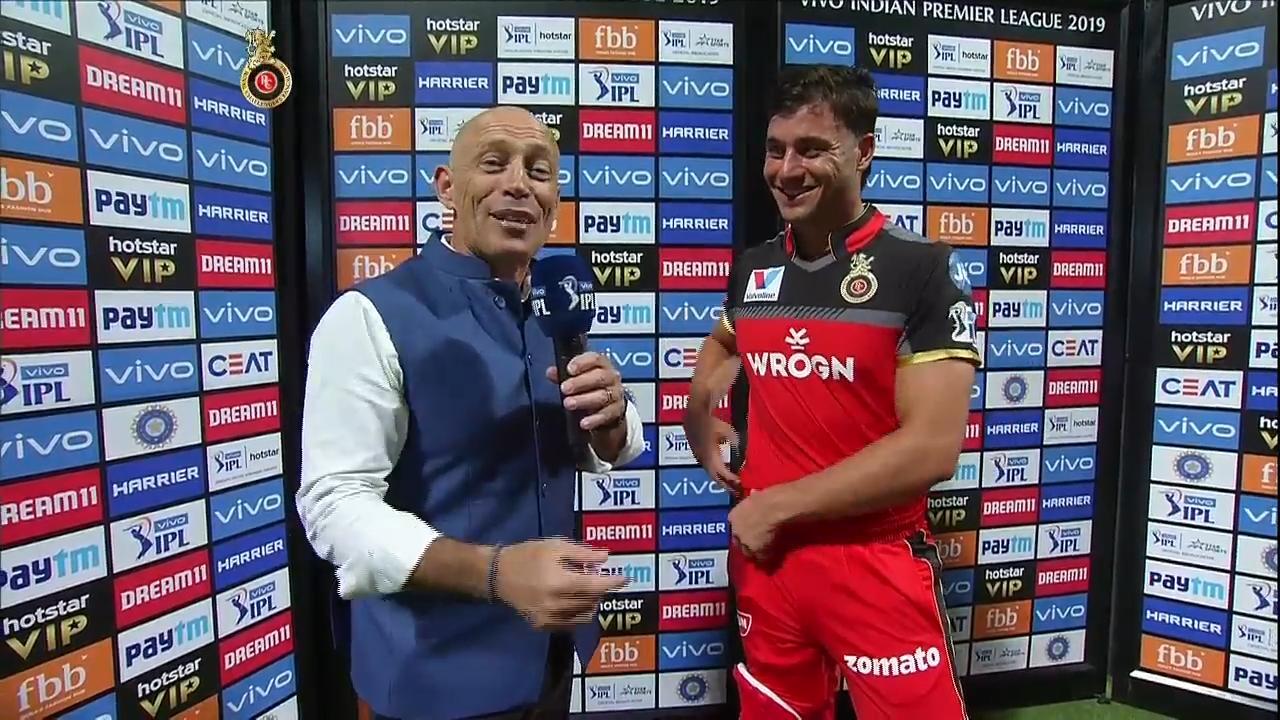 M17: RCB vs KKR – Marcus Stoinis Interview background