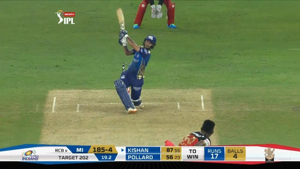 M10: RCB vs MI – Ishan Kishan Six