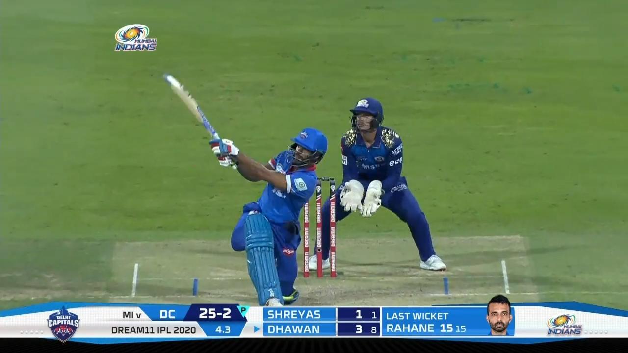 M27: MI vs DC – Shikhar Dhawan Six background