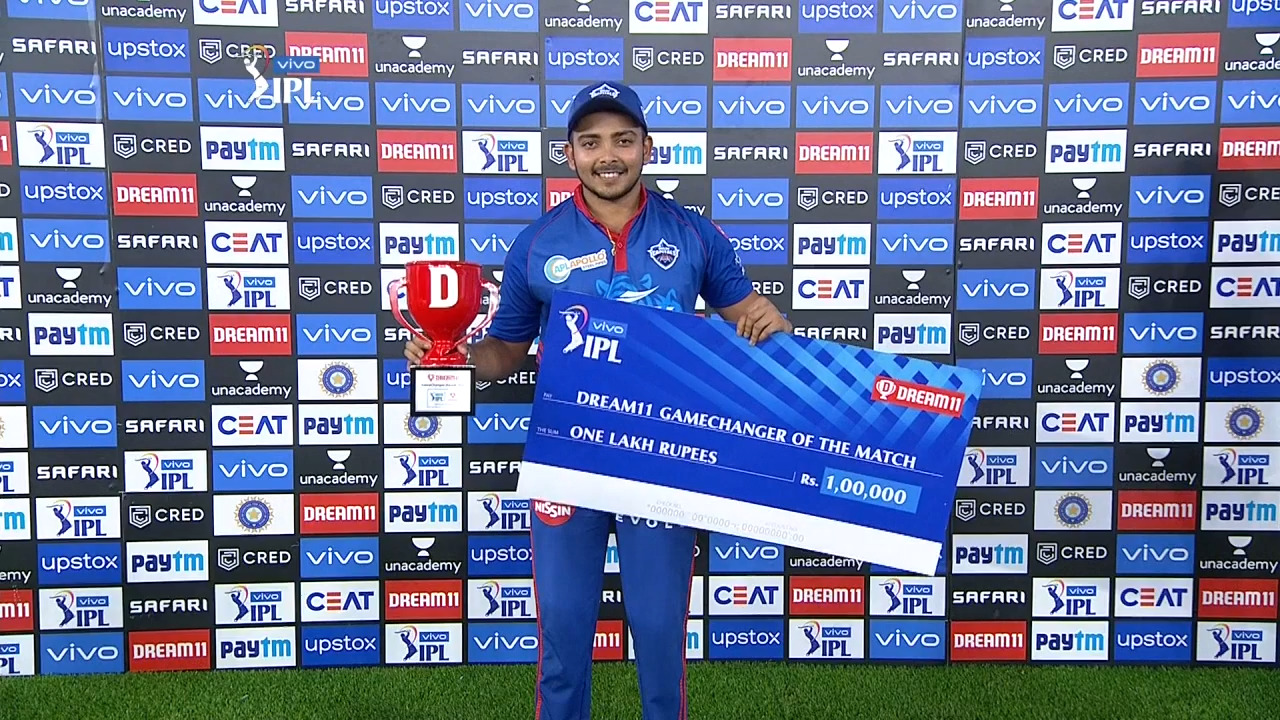 M25: DC vs KKR – Dream11 GameChanger of the Match – Prithvi Shaw background
