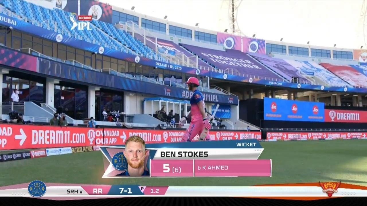 M26: SRH vs RR – Ben Stokes Wicket