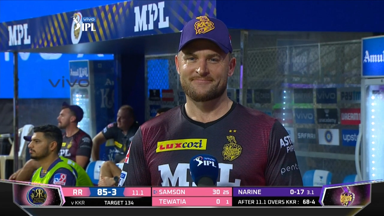M18: RR vs KKR – Brendon Mccullum Interview background