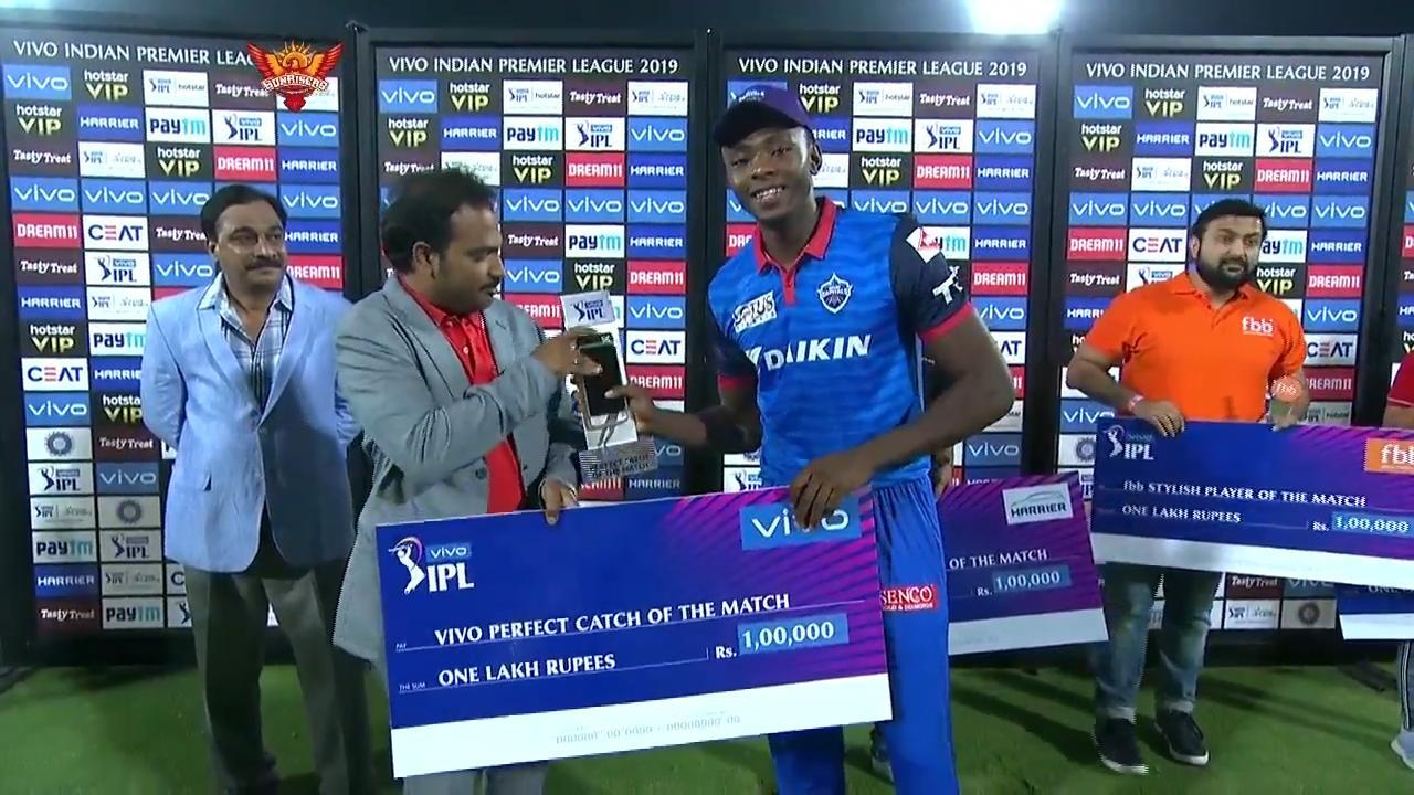 M30: SRH vs DC – VIVO Perfect Catch of the Match – Kagiso Rabada background