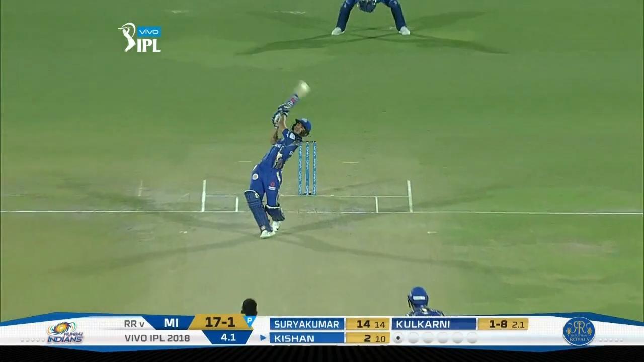 M21: RR vs MI – Ishan Kishan Six background