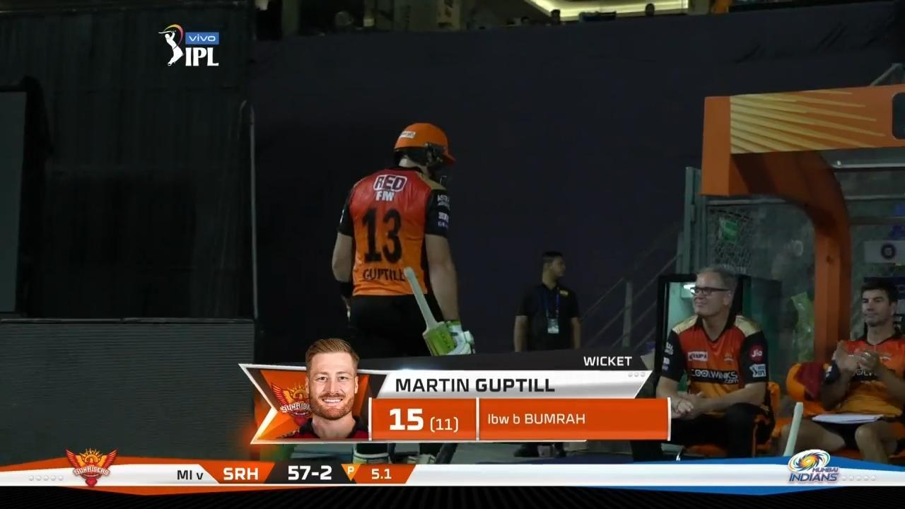 M51: MI vs SRH – Martin Guptill Wicket background