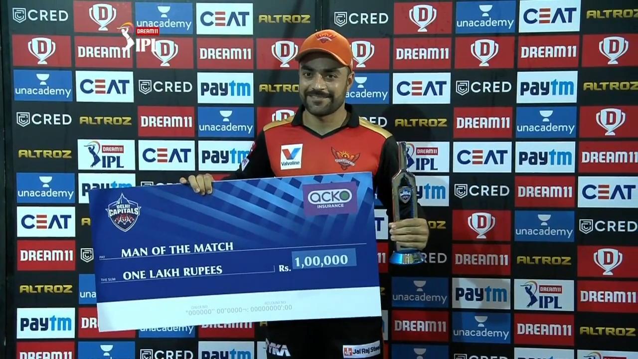 M11: DC vs SRH – Man of the Match – Rashid Khan
