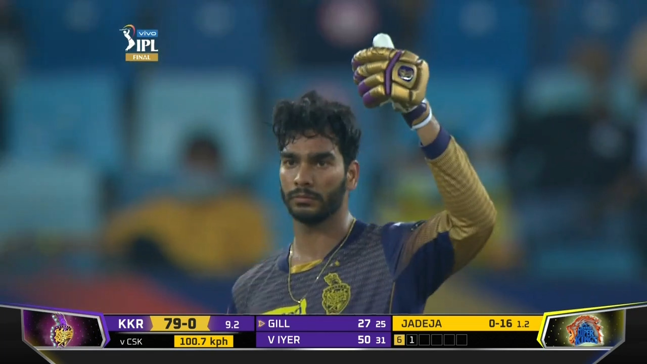 Venkatesh Iyer's quickfire 50-run opening act in VIVO IPL 2021 Final background