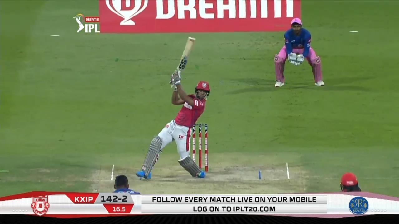 M50: KXIP vs RR – Nicholas Pooran Six background