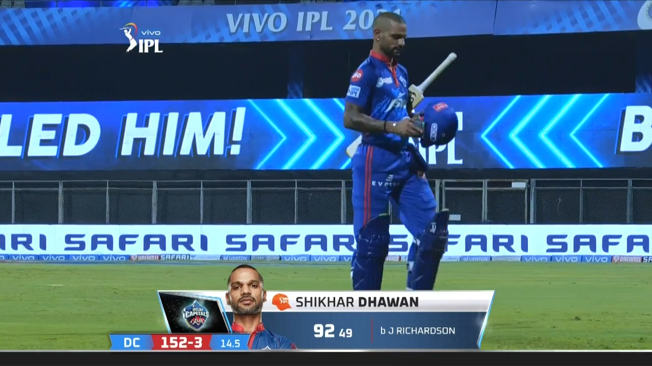 M11: DC vs PBKS – Shikhar Dhawan Wicket background