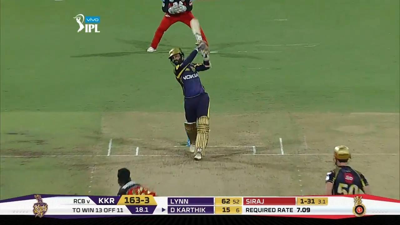 M29: RCB vs KKR – Dinesh Karthik Six