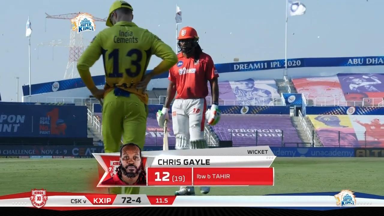 M53: CSK vs KXIP – Chris Gayle Wicket
