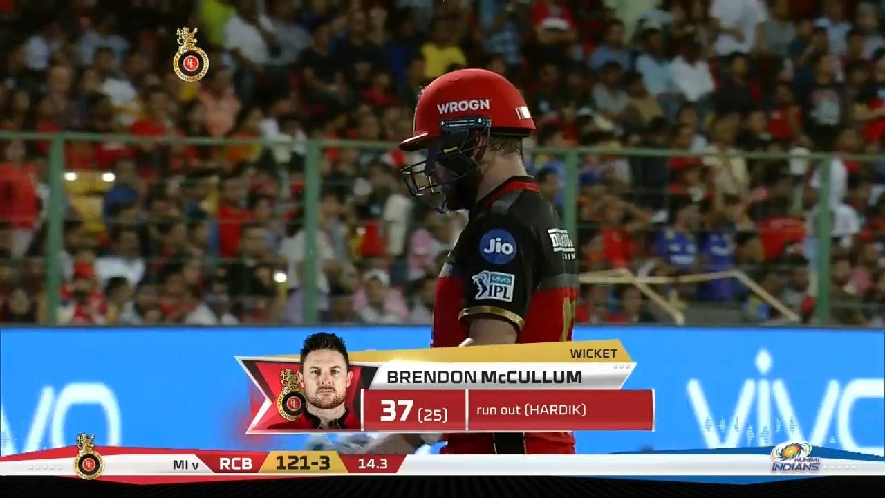 M31: RCB vs MI – Brendon McCullum Wicket background