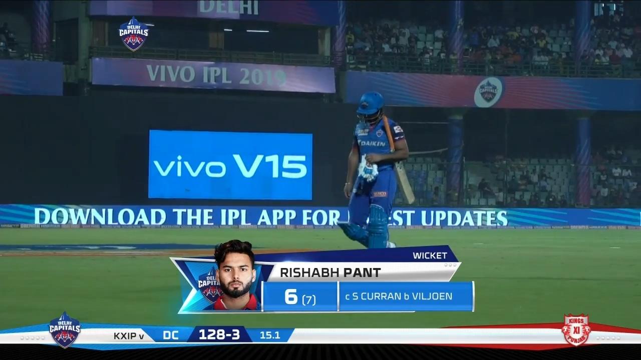 M37: DC vs KXIP – Rishabh Pant Wicket