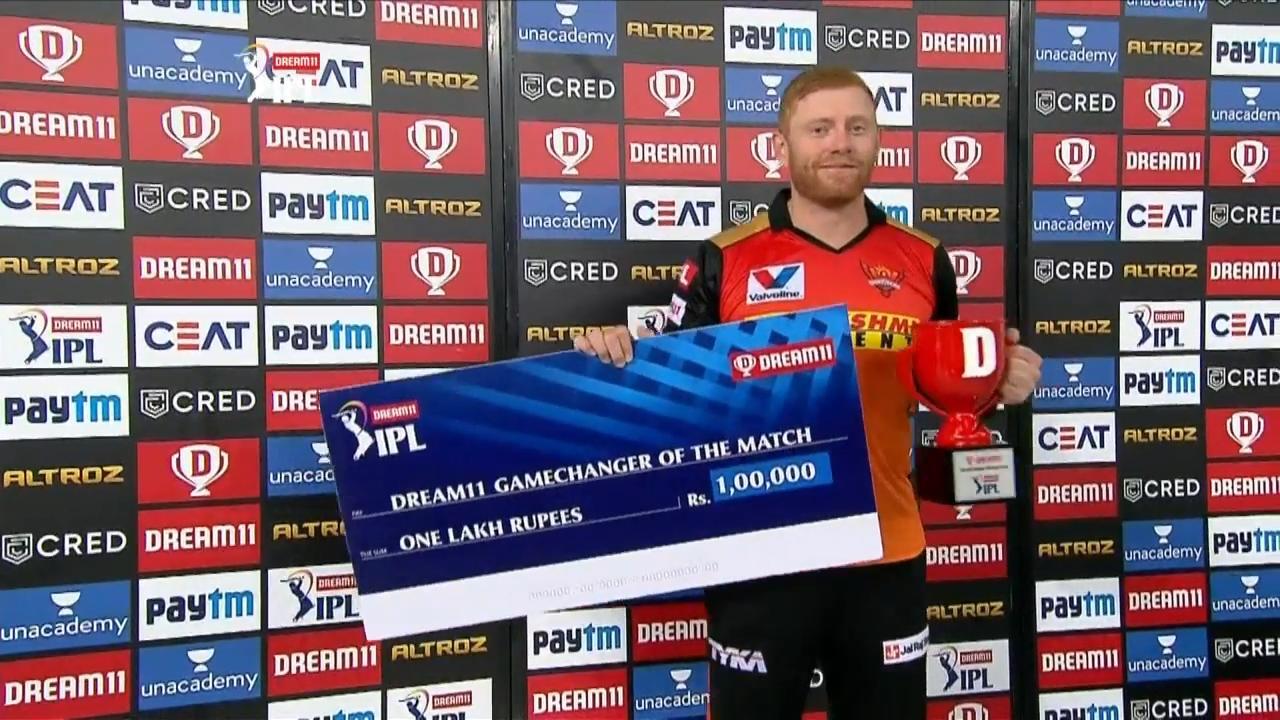 M22: SRH vs KXIP – Dream11 GameChanger of the Match – Jonny Bairstow background