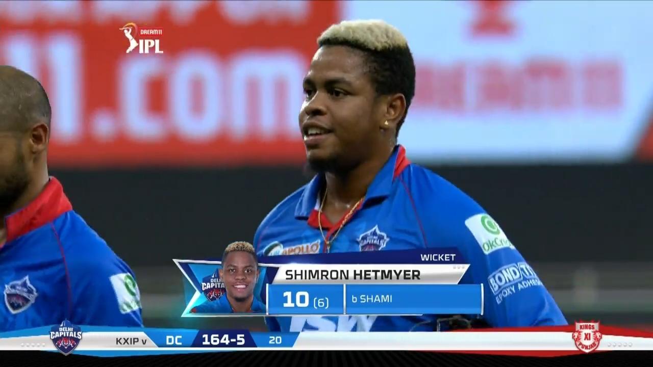 M38: KXIP vs DC – Shimron Hetmyer Wicket background