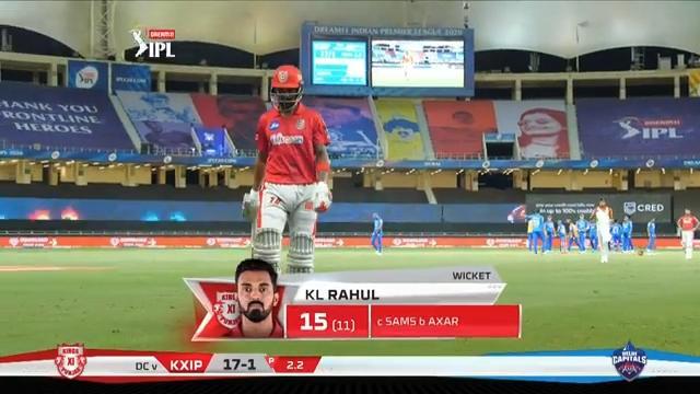 M38: KXIP vs DC – KL Rahul Wicket