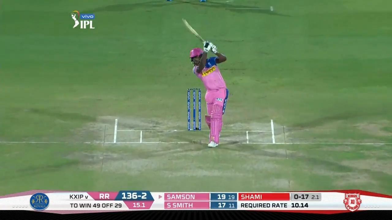 M04: RR vs KXIP – Sanju Samson Six background