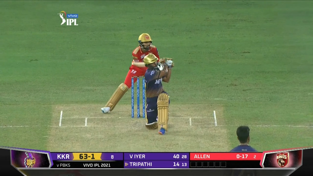 M45: KKR vs PBKS – Rahul Tripathi Six