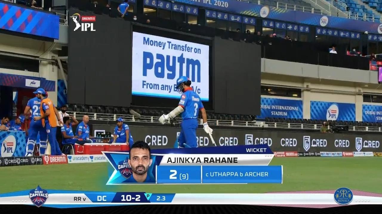 M30: DC vs RR – Ajinkya Rahane Wicket
