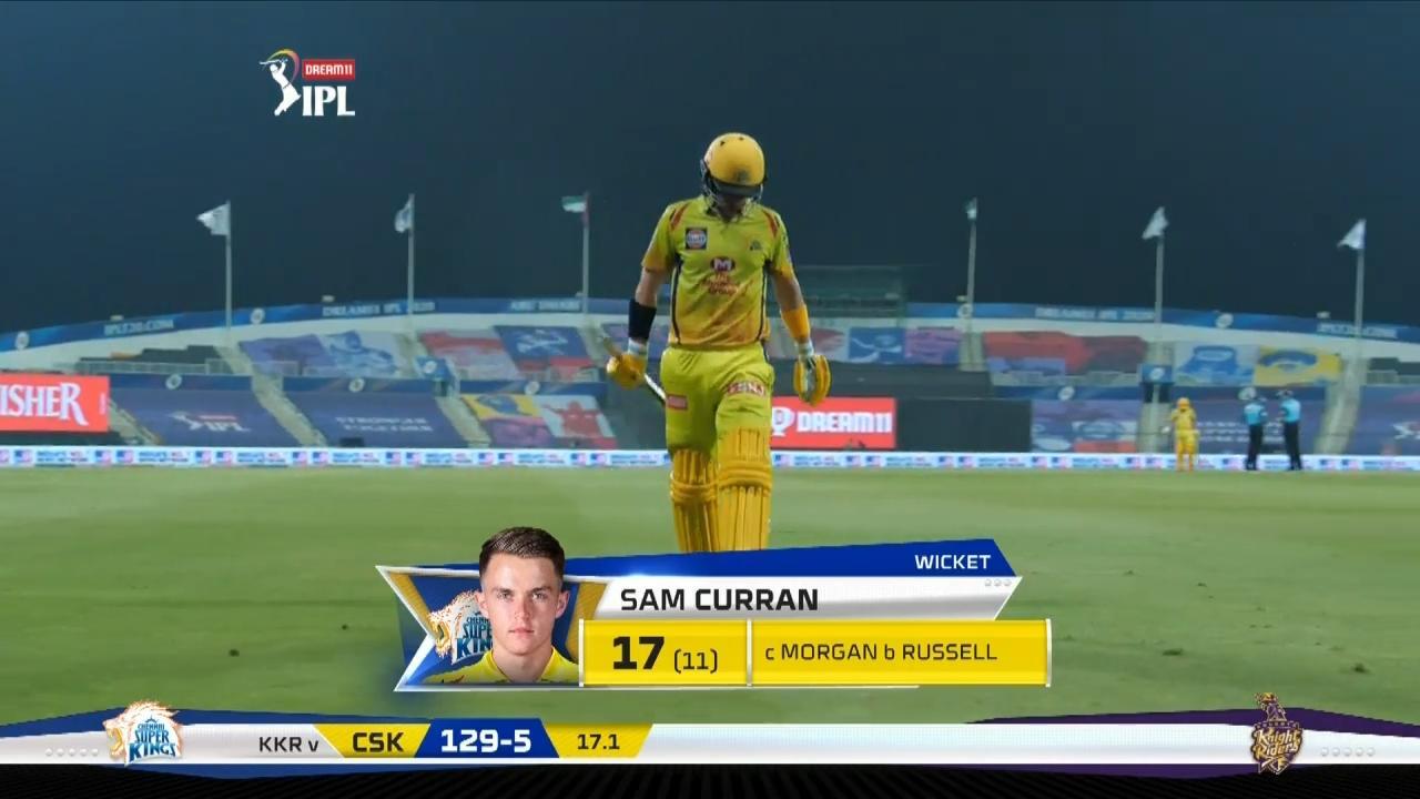 M21: KKR vs CSK – Sam Curran Wicket
