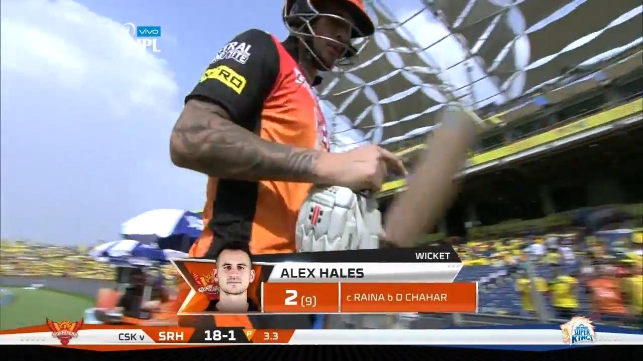 M46: CSK vs SRH – Alex Hales Wicket background