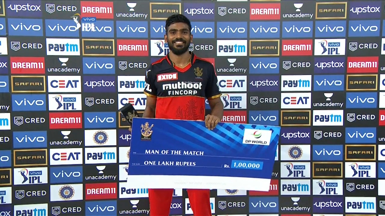 M56: RCB vs DC – Man of the Match – K.S Bharat background