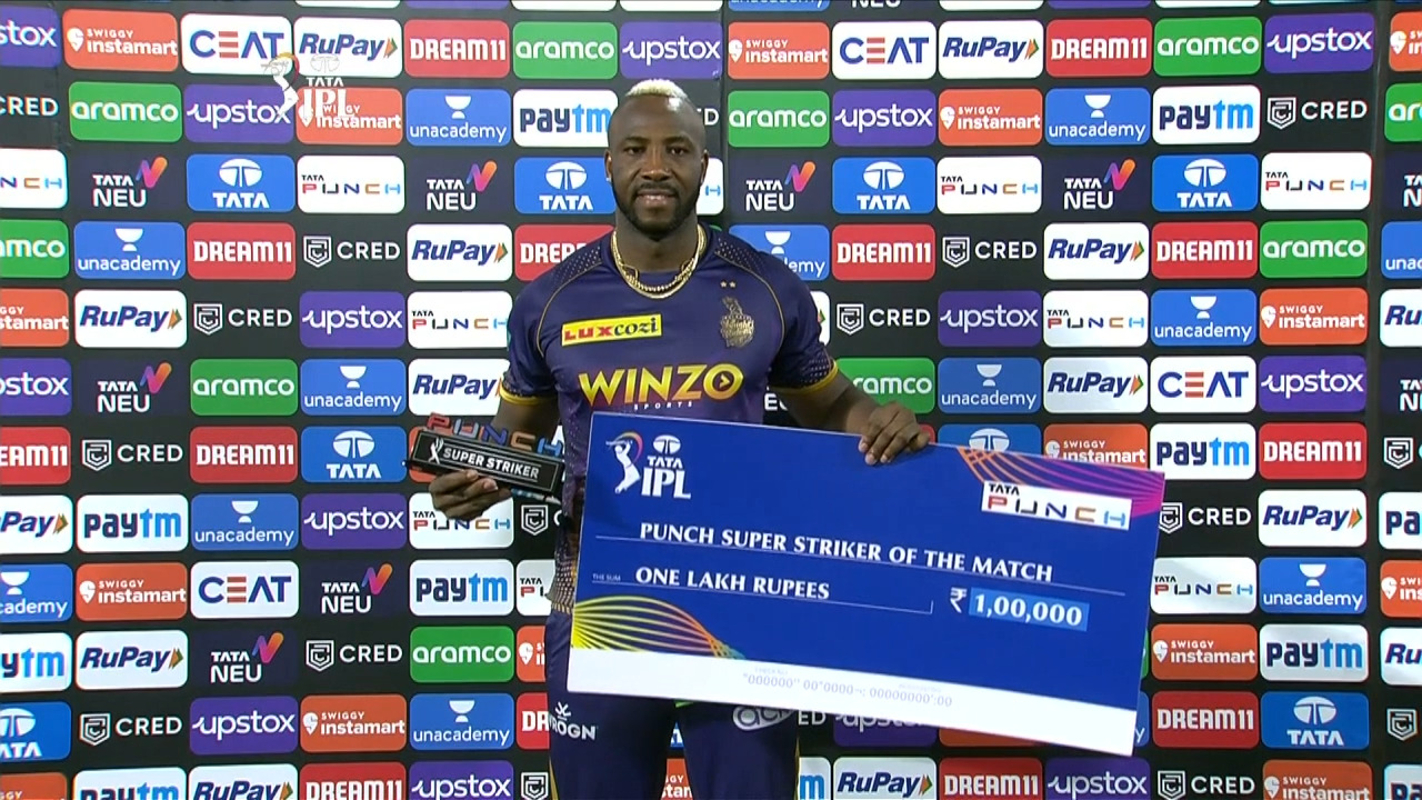 M61: KKR vs SRH – Punch Super Striker Of The Match – Andre Russell