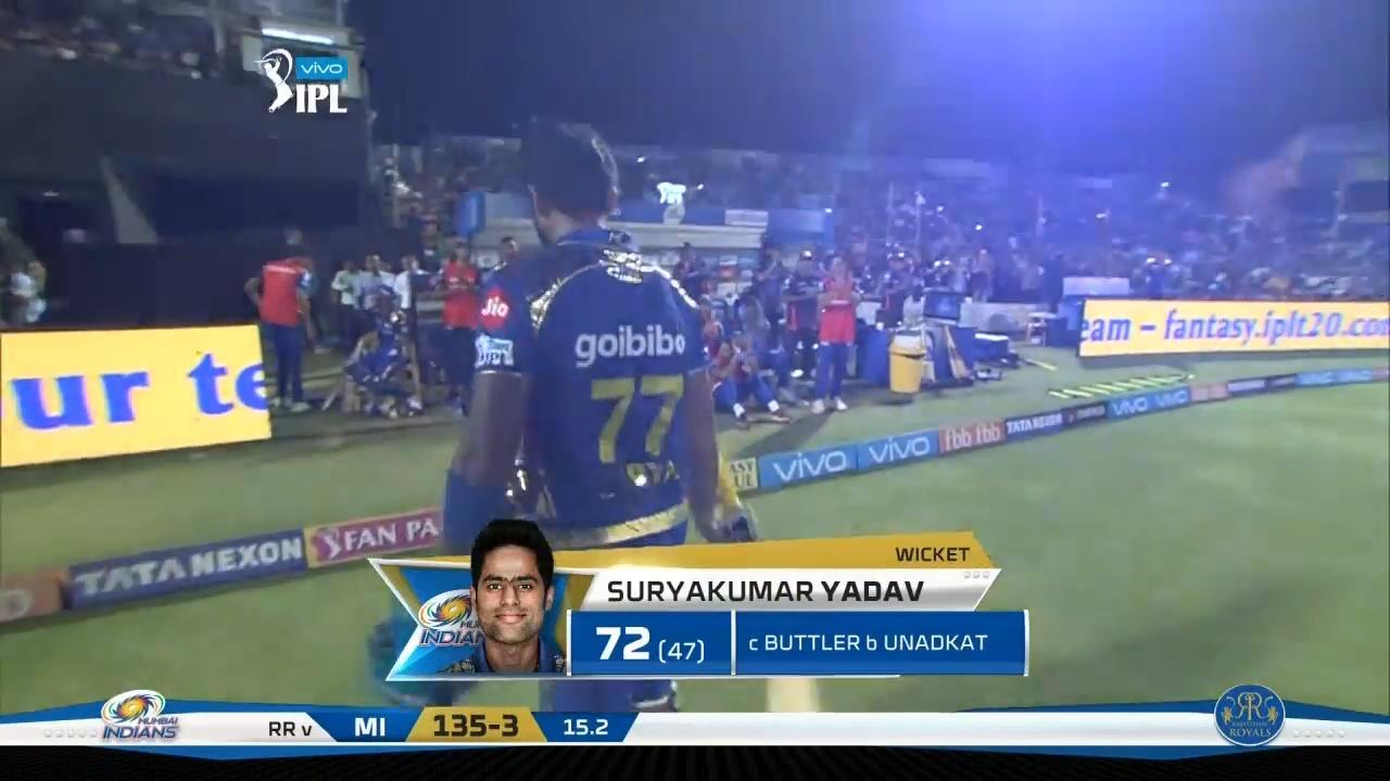 M21: RR vs MI – Suryakumar Yadav Wicket
