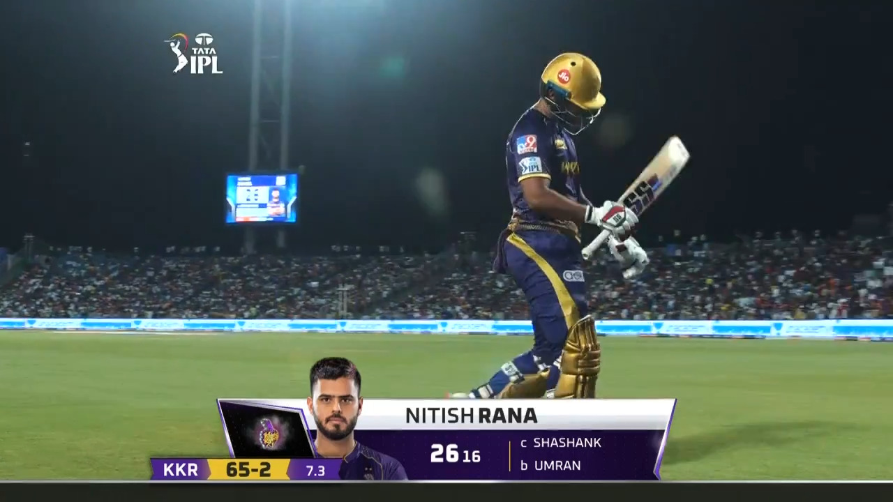 M61: KKR vs SRH – Nitish Rana Wicket background