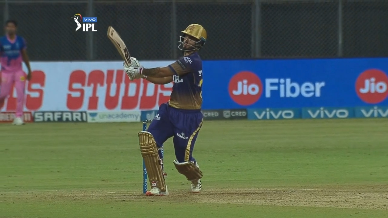 M18: RR vs KKR – Nitish Rana Six background
