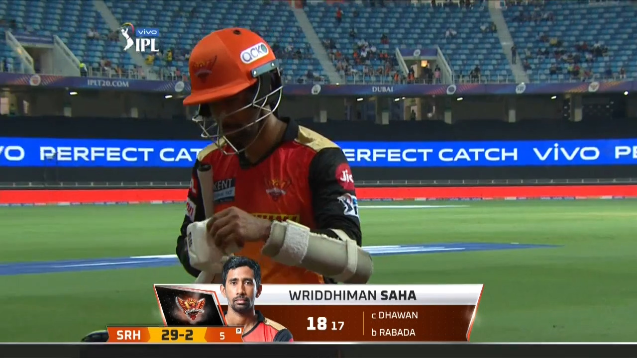 M33: DC vs SRH – Wriddhiman Saha Wicket background