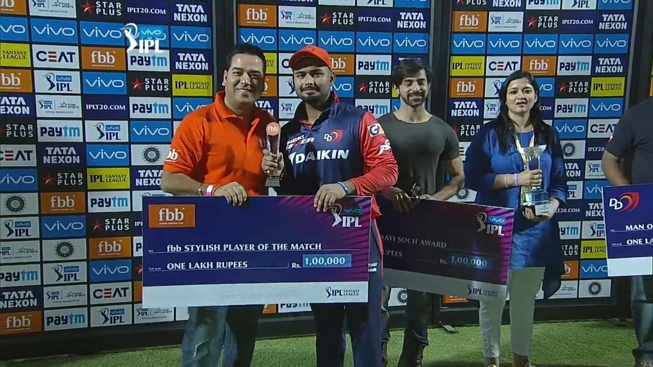 M55: DD vs MI – fbb Stylish player of the match – Rishabh Pant background