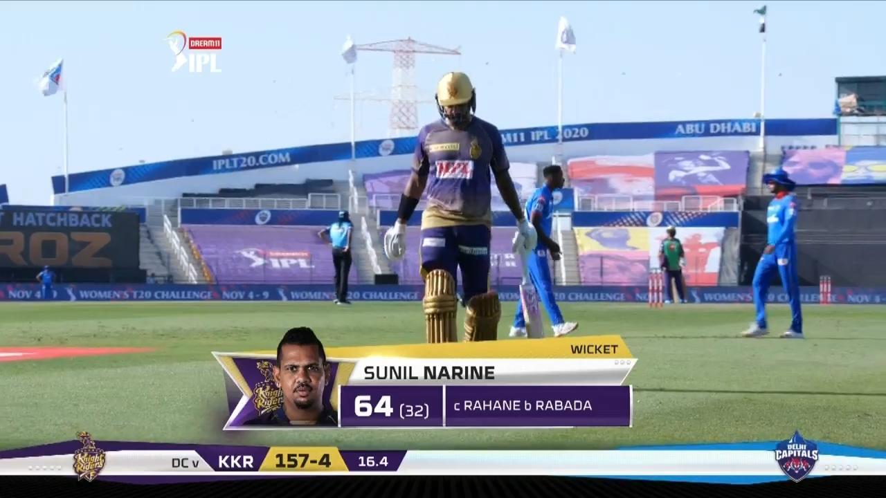 M42: KKR vs DC – Sunil Narine Wicket