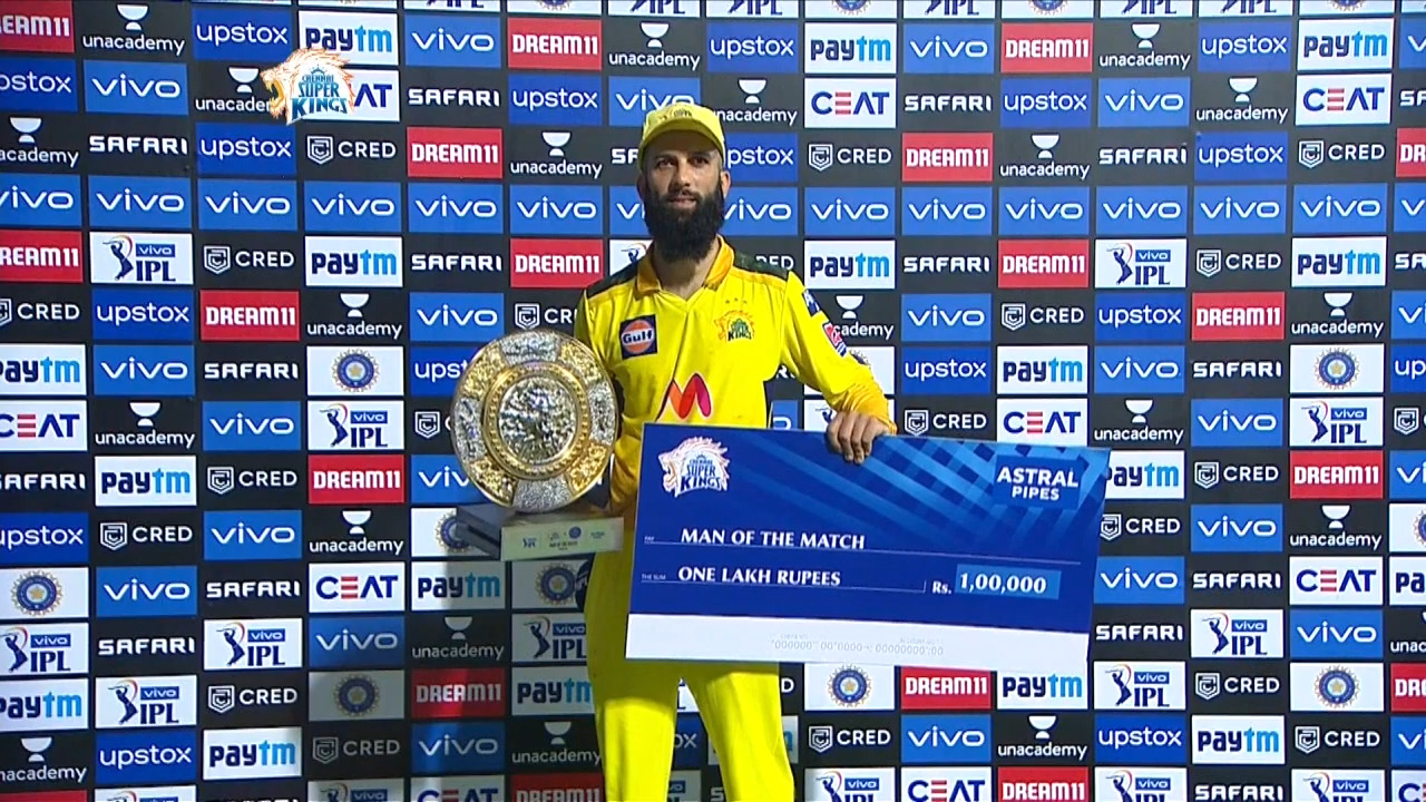 M12: CSK vs RR – Man of the Match – Moeen Ali background