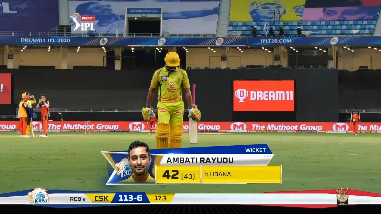 M25: CSK vs RCB – Ambati Rayudu Wicket background
