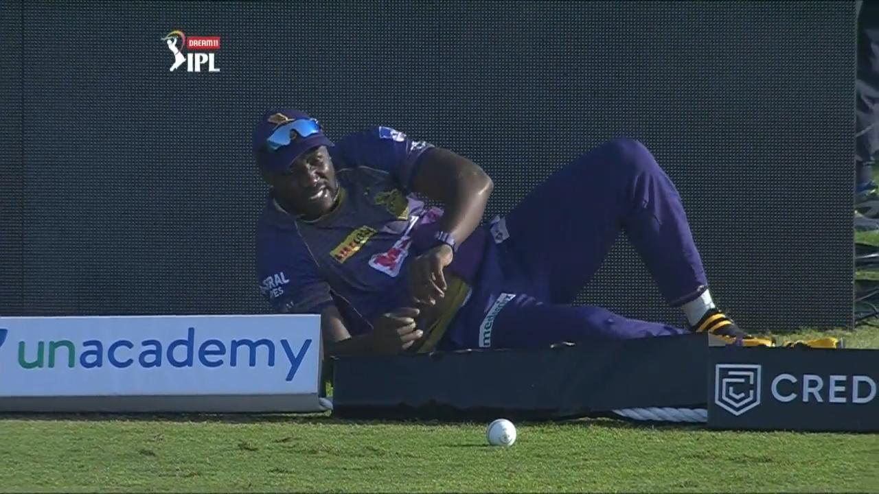 Russell drops catch, injures knee