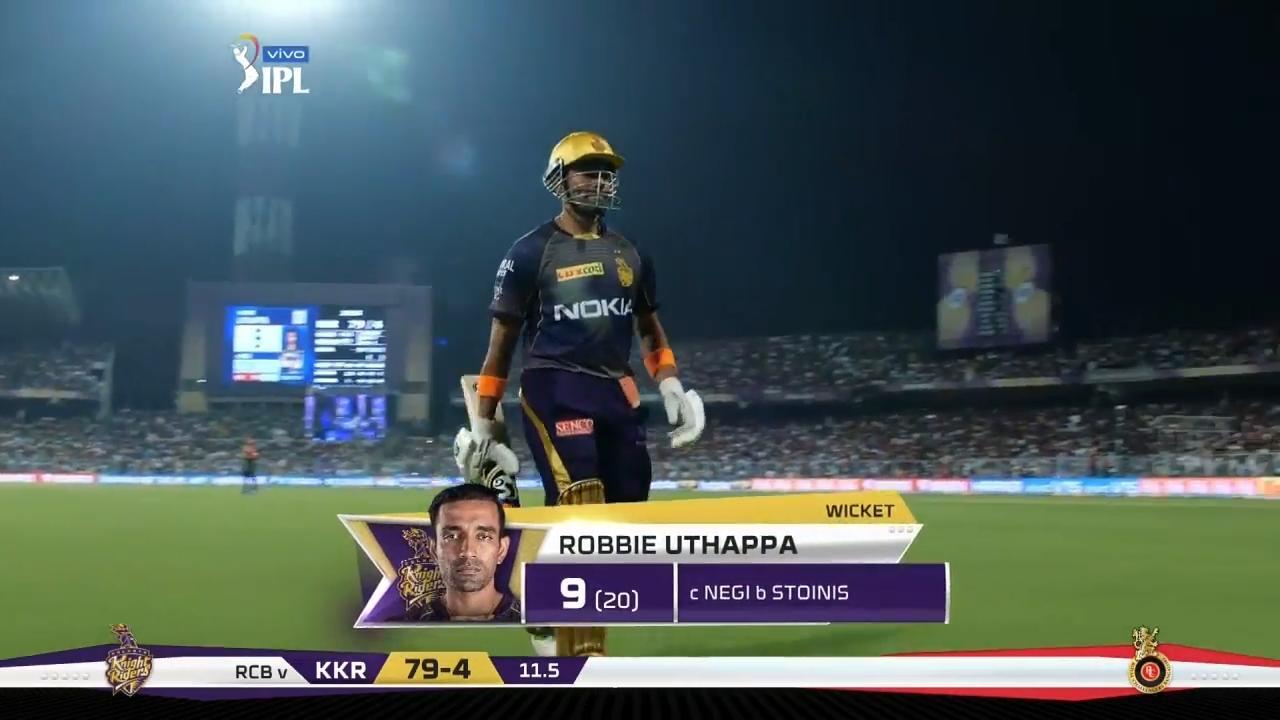 M35: KKR vs RCB – Robin Uthappa Wicket