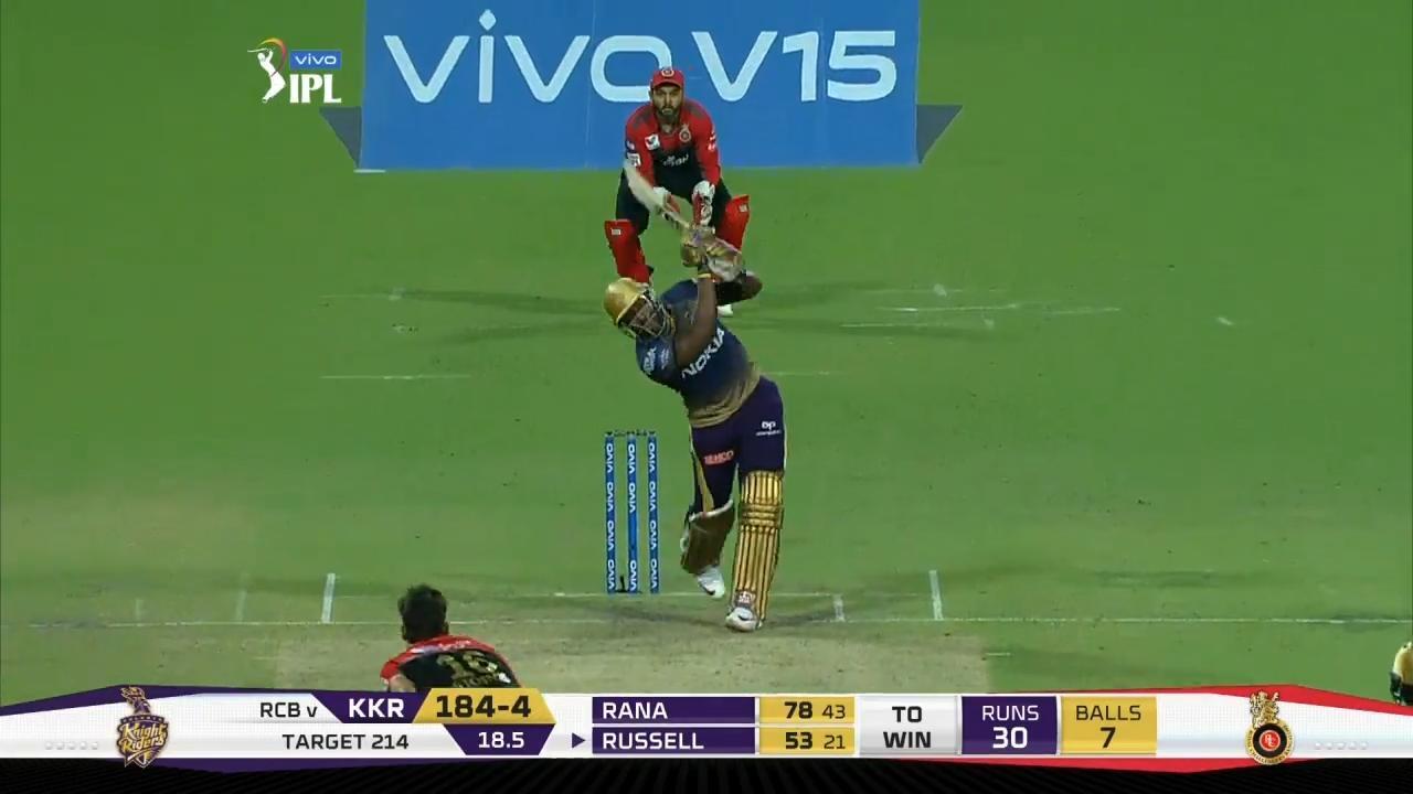 M35: KKR vs RCB – Andre Russell Six background