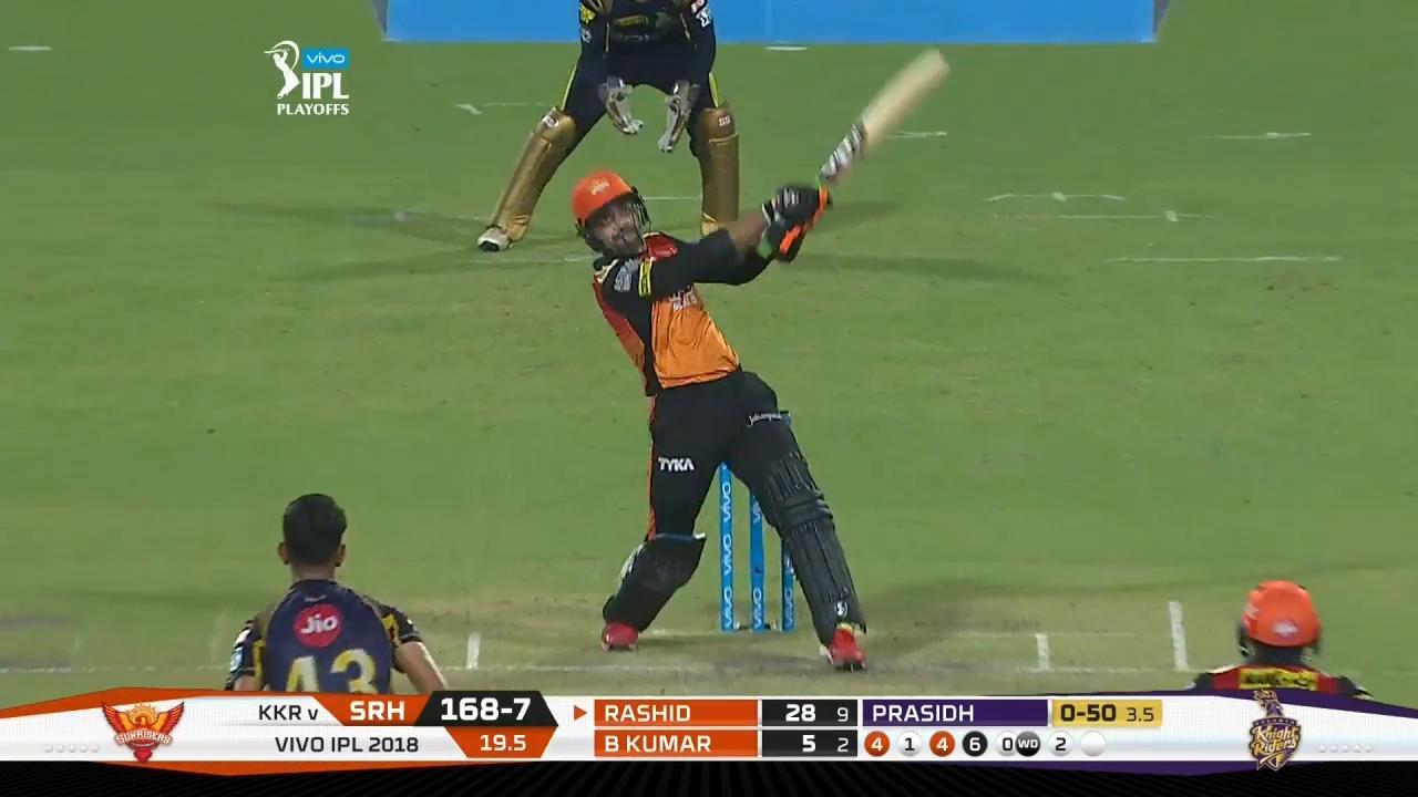Q2: SRH vs KKR – Rashid Khan Six (2018) | Watch on Movi47