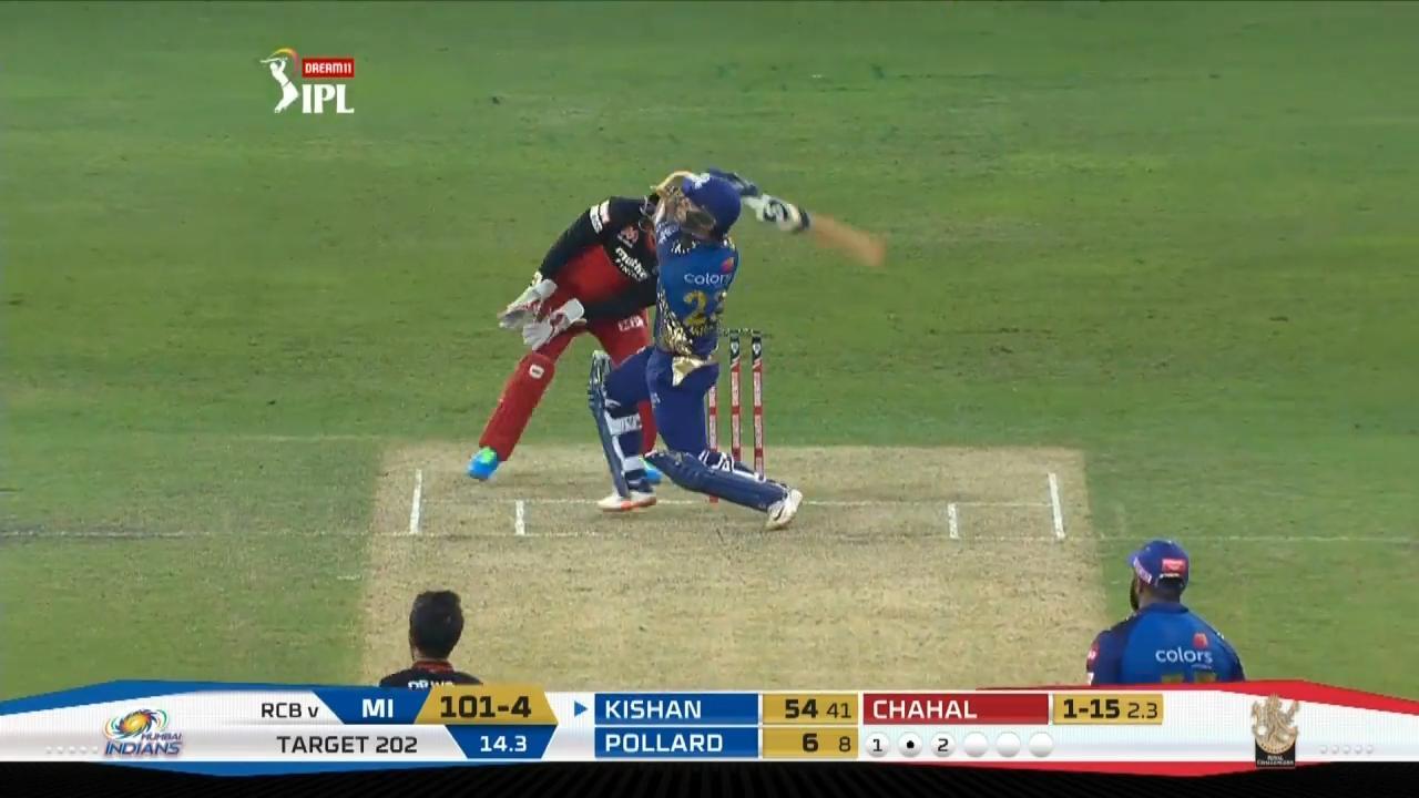 M10: RCB vs MI – Ishan Kishan Six