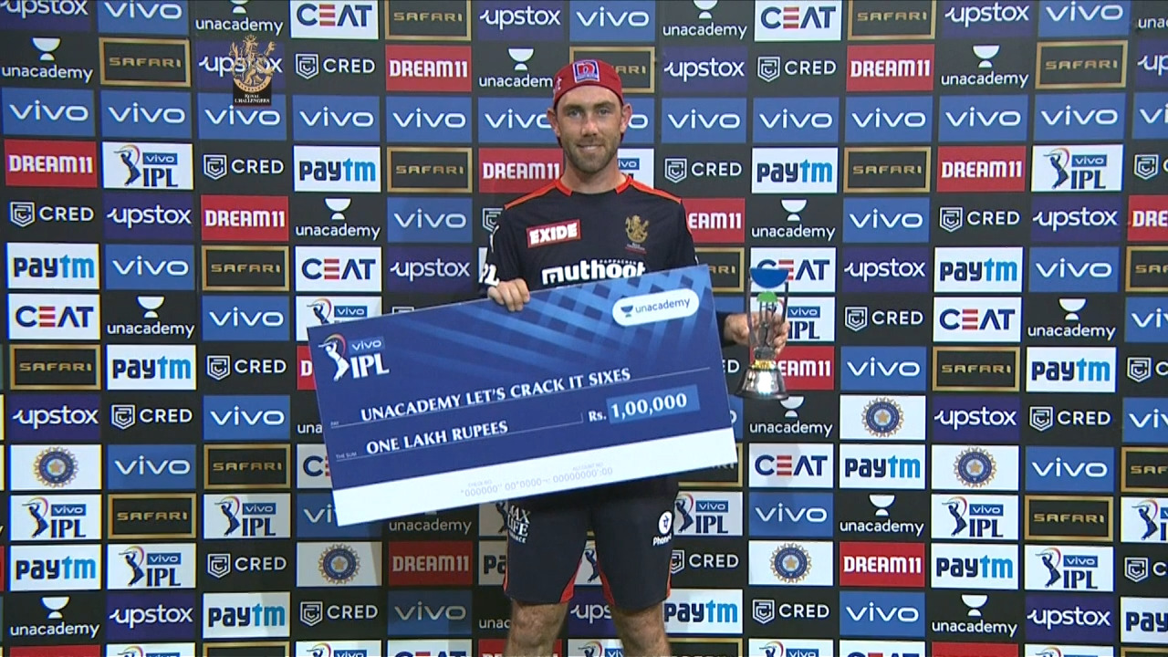 M52: RCB vs SRH – Unacademy Lets Crack It Sixes of the Match – Glenn Maxwell