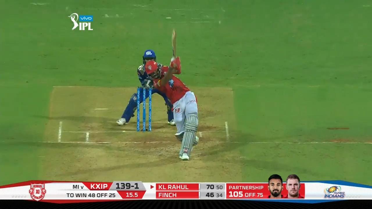 M50: MI vs KXIP – KL Rahul Six