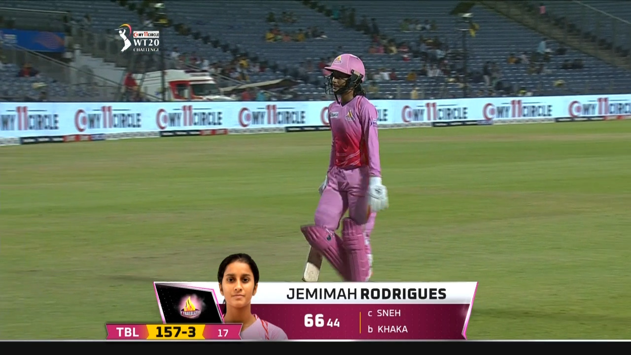 M03: Velocity vs Trailblazers – Jemimah Rodrigues Wicket