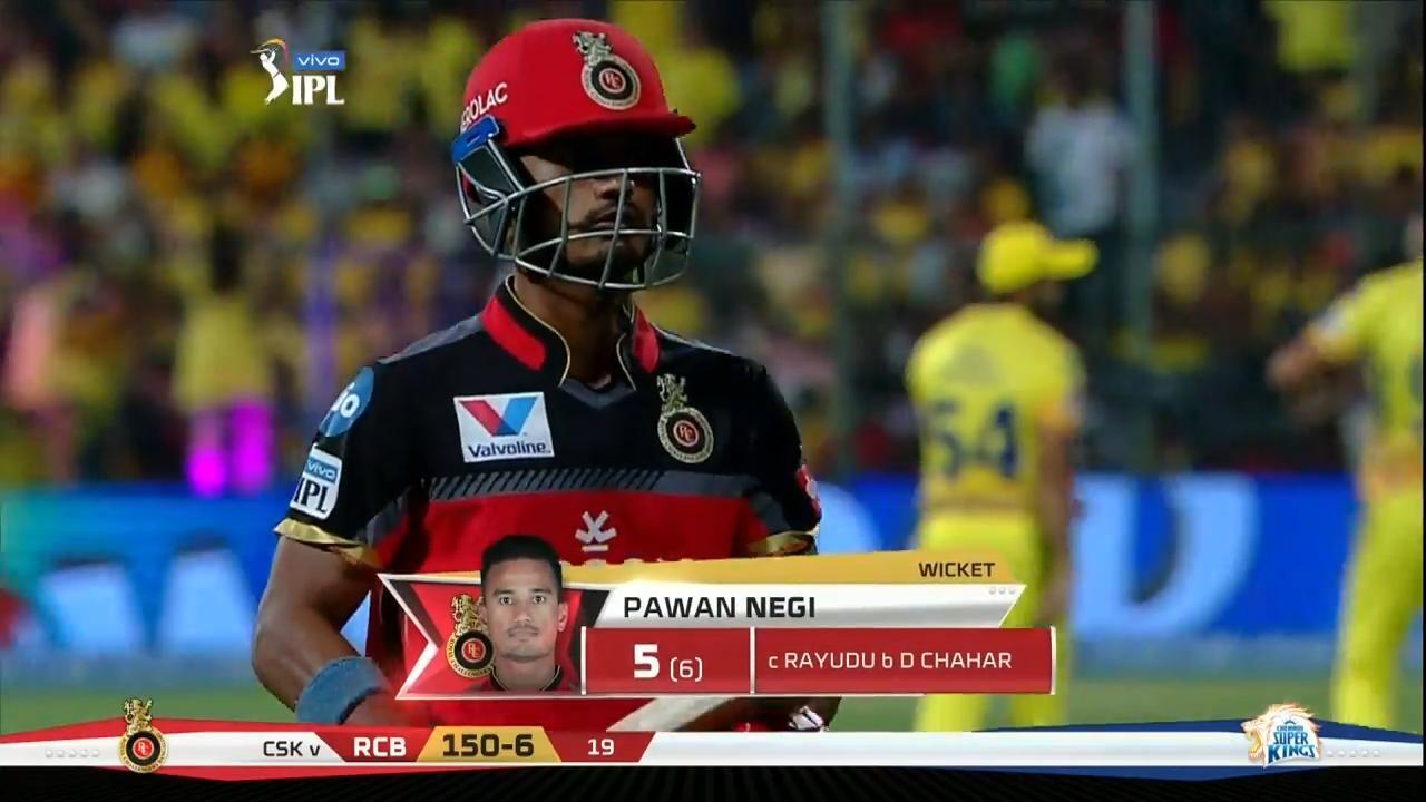 M39: RCB vs CSK – Pawan Negi Wicket background