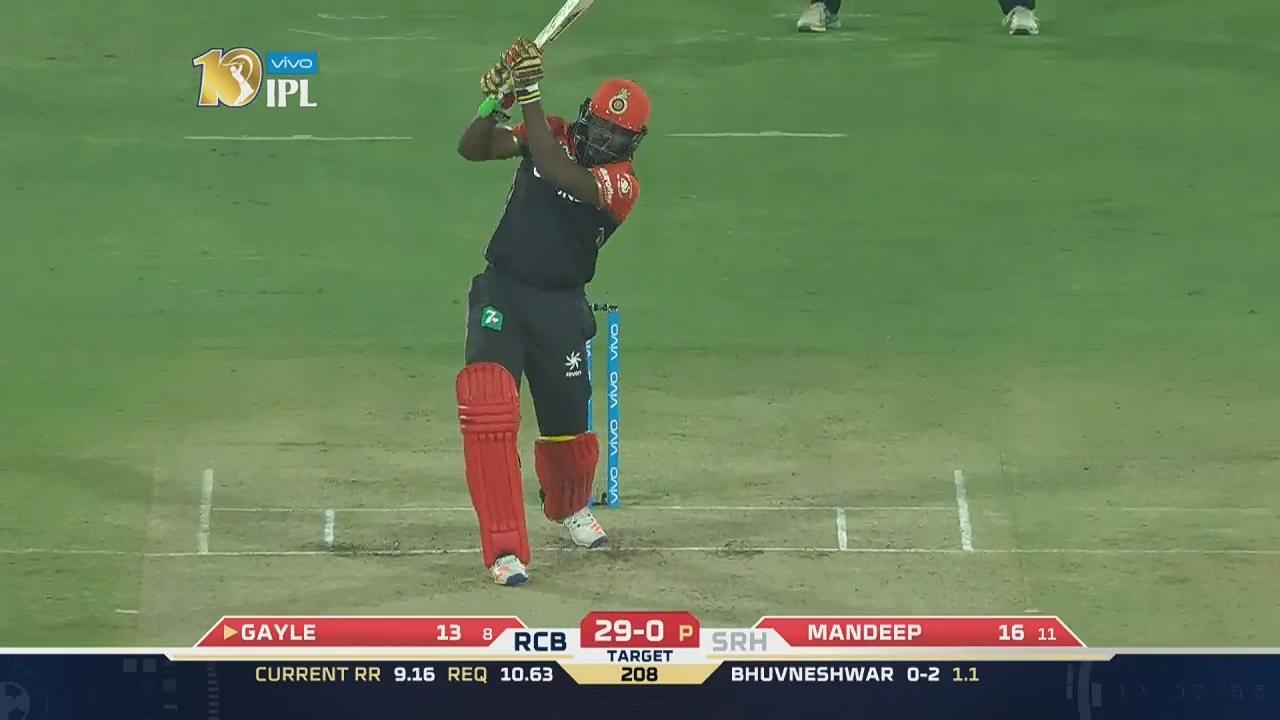 M1: SRH vs RCB – Chris Gayle Six