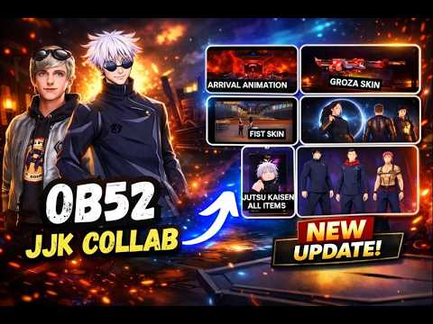 FREE FIRE JUJUTSU KAISEN ITEM'S REVIEW | JUJUTSU KAISEN COLLABORATION | ARRIVAL ANIMATION, BUNDLE, ?